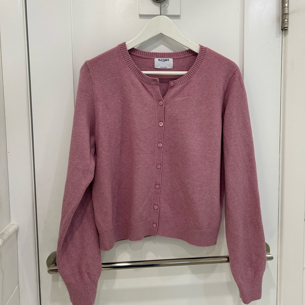 Mauve SoSoft Lite Crop Cardigan Sweater Ladies Size L
